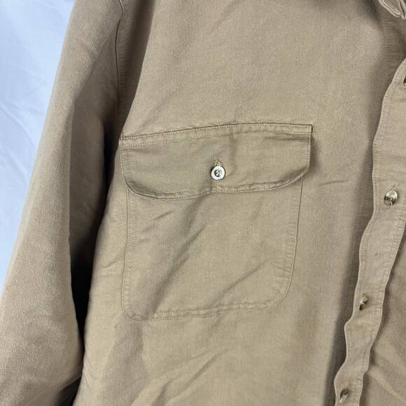 Harve Benard Mens M Long Sleeve Button Down Shirt Heavy Oxford Pockets Rayon - Picture 3 of 7